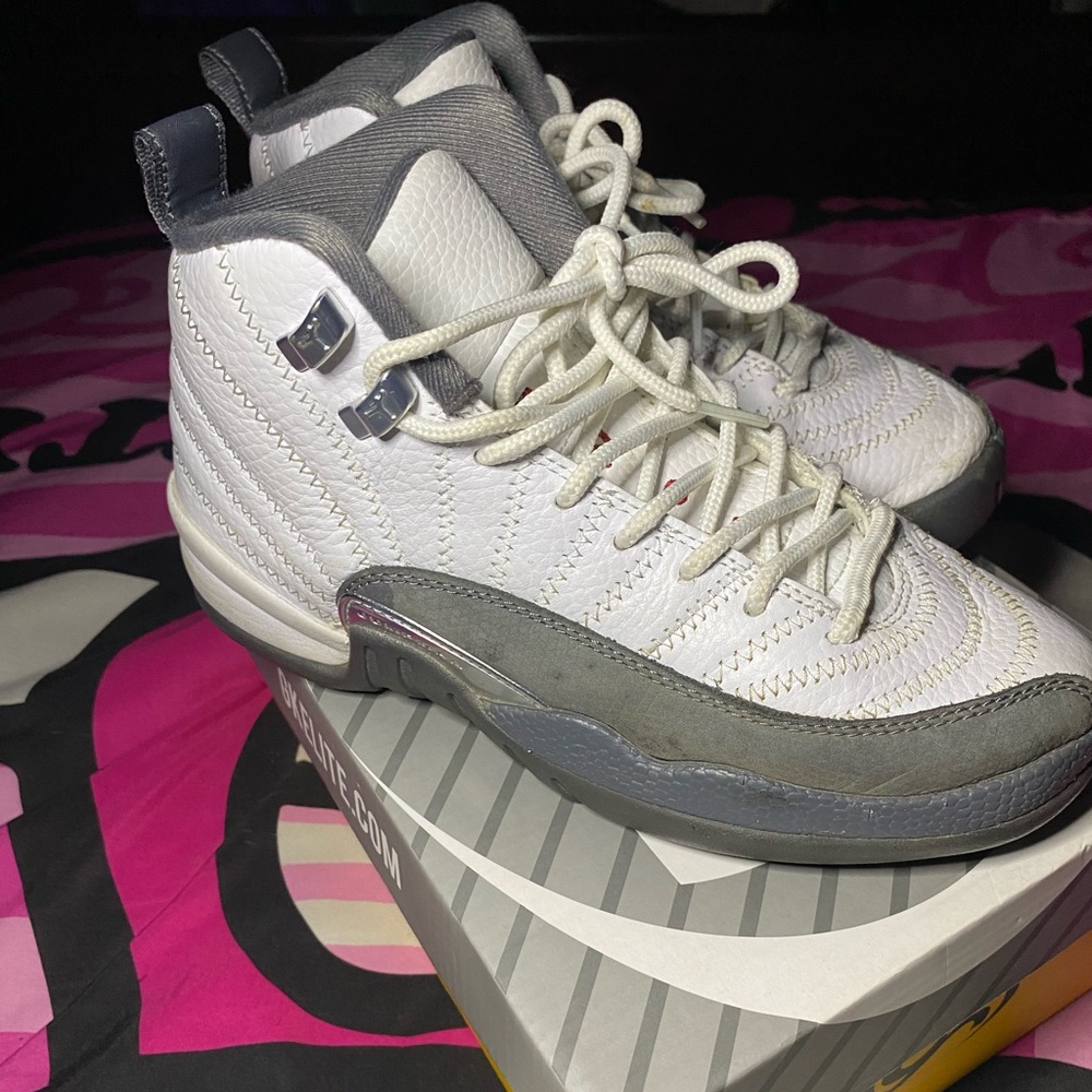 Air Jordan 12 White Dark Grey